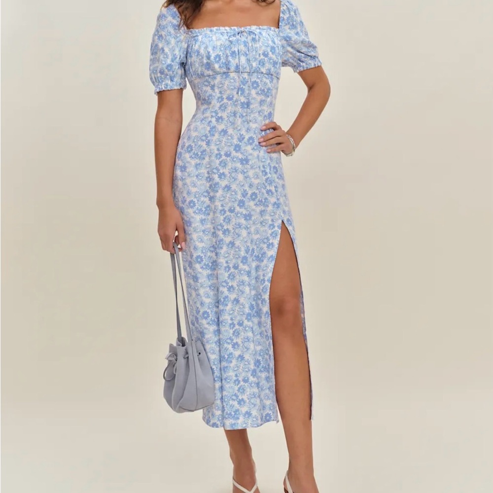 Reformation Haisley Dress Blue - Size 6